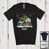 MacnyStore - Personalized Custom Name Elf Driving Ambulance, Adorable Christmas ELF Driver, X-mas Team T-Shirt