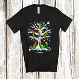 MacnyStore - Personalized Custom Name Elf Santa Pickle On Christmas Tree; Awesome X-mas Lights Snowing T-Shirt