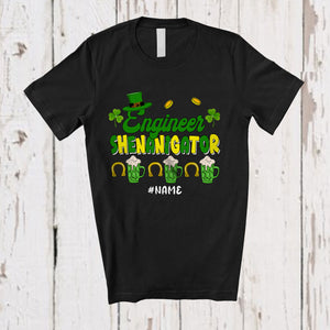 MacnyStore - Personalized Custom Name Engineer Shenanigator; Proud St. Patrick's Day Jobs; Beer Drinking T-Shirt