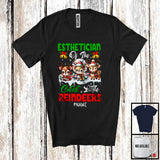 MacnyStore - Personalized Custom Name Esthetician Of Little Reindeers; Lovely Christmas 3 Cutest Reindeers T-Shirt