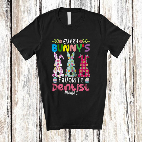 MacnyStore - Personalized Custom Name Every Bunny's Favorite Dentist; Amusing Easter Eggs Three Bunnies T-Shirt