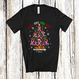 MacnyStore - Personalized Custom Name Faith Hope Fight Love; Amusing Christmas Tree Breast Ribbon; Family T-Shirt