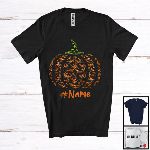 MacnyStore - Personalized Custom Name Fall Bearded Dragon Pumpkin; Lovely Thanksgiving Halloween Animal T-Shirt