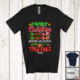 MacnyStore - Personalized Custom Name Family Christmas 2025 Memories; Cheerful Plaid Santa Snowing T-Shirt