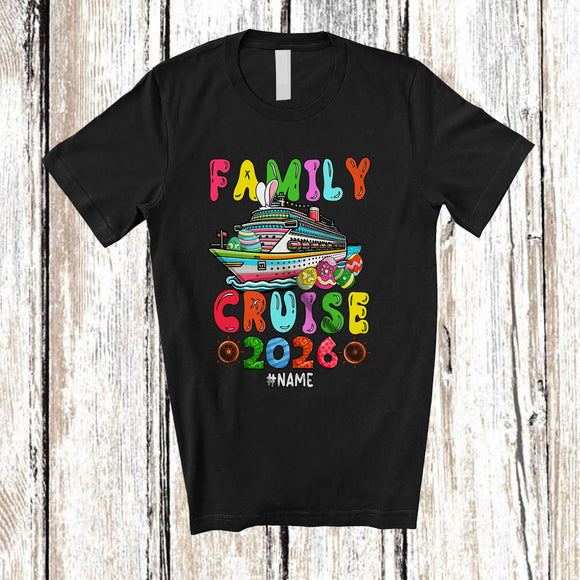 MacnyStore - Personalized Custom Name Family Cruise 2026; Awesome Easter Bunny Cruise Ship; Eggs Hunt T-Shirt