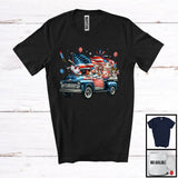 MacnyStore - Personalized Custom Name Farm Animal On Pickup Truck, Humorous 4th Of July Farmer, Patriotic T-Shirt