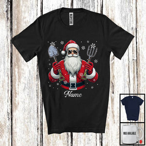 MacnyStore - Personalized Custom Name Farmer Santa, Joyful Christmas Santa Snowing, Careers Group T-Shirt