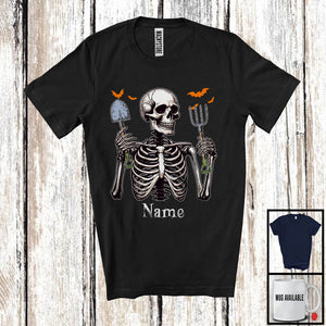 MacnyStore - Personalized Custom Name Farmer Skeleton, Horror Halloween Costume Proud Careers Group T-Shirt