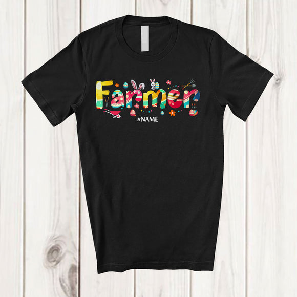 MacnyStore - Personalized Custom Name Farmer; Amazing Easter Bunny Eggs Hunting; Family Group T-Shirt