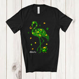 MacnyStore - Personalized Custom Name Flamingo Shape Shamrock; Adorable St. Patrick's Day Gold Pot; Animal T-Shirt