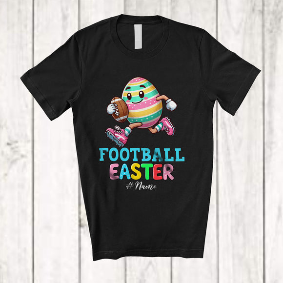 MacnyStore - Personalized Custom Name Football Easter; Colorful Easter Egg Playing Custom Name Sport Player T-Shirt