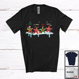 MacnyStore - Personalized Custom Name Four Santa Elf Reindeer Starfish; Lovely Christmas Starfish; Sea Animal T-Shirt