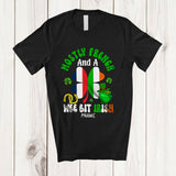 MacnyStore - Personalized Custom Name French Wee Bit Irish; Joyful St. Patrick's Day Shamrock Flag; Family T-Shirt