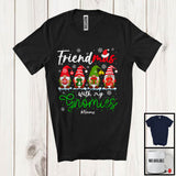 MacnyStore - Personalized Custom Name Friendmas With My Gnomies; Amusing Christmas Four Gnomes T-Shirt