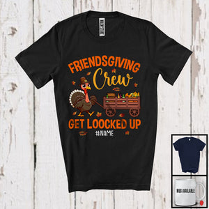 MacnyStore - Personalized Custom Name Friendsgiving Crew; Joyful Thanksgiving Turkey Preparing Dinner Party T-Shirt