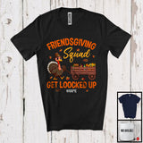 MacnyStore - Personalized Custom Name Friendsgiving Squad; Joyful Thanksgiving Turkey Preparing Dinner Party T-Shirt