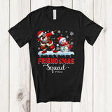 MacnyStore - Personalized Custom Name Friendsmas Squad; Amusing Christmas Dabbing Afro Santa Snowman T-Shirt