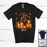 MacnyStore - Personalized Custom Name German Shepherd Coffee Smoothie, Lovely Thanksgiving Pumpkin Drinks T-Shirt