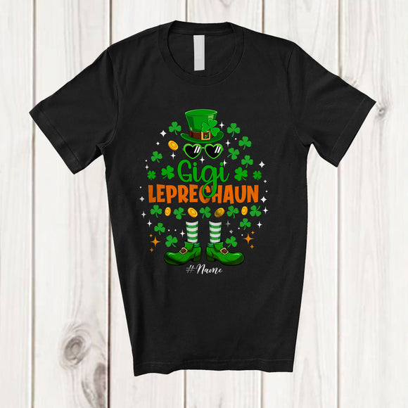 MacnyStore - Personalized Custom Name Gigi Leprechaun; Amazing St. Patrick's Day Lucky Shamrock; Family T-Shirt