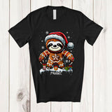 MacnyStore - Personalized Custom Name Gingerbread Sloth; Lovely Christmas Santa Sloth; Baking Baker T-Shirt