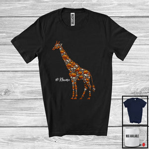 MacnyStore - Personalized Custom Name Giraffe Skull Pumpkin Shape; Creepy Halloween Animal Lover T-Shirt