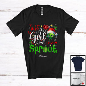 MacnyStore - Personalized Custom Name Girl Loves Sprout; Fantastic Christmas Sprout; Family Group T-Shirt