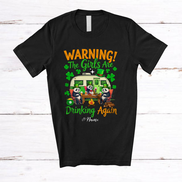 MacnyStore - Personalized Custom Name Girls Are Drinking Again; Happy St. Patrick's Day Panda; Camping T-Shirt