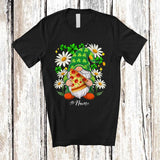 MacnyStore - Personalized Custom Name Gnome Holding Pizza Daisy; Lovely St. Patrick's Day Shamrocks T-Shirt