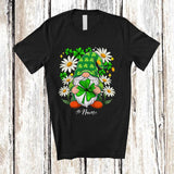 MacnyStore - Personalized Custom Name Gnome Holding Shamrock Daisy; Lovely St. Patrick's Day Shamrocks T-Shirt