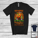 MacnyStore - Personalized Custom Name Grandma Of Cutest Pumpkin; Lovely Thanksgiving Dabbing Rainbow Family T-Shirt