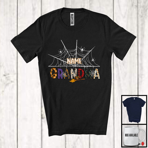 MacnyStore - Personalized Custom Name Grandma, Creepy Halloween Costume Spider Lover, Family Group T-Shirt