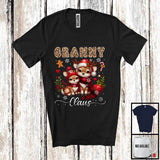 MacnyStore - Personalized Custom Name Granny Claus; Adorable Christmas Leopard Plaid Reindeer; Family T-Shirt