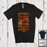 MacnyStore - Personalized Custom Name Grateful Thankful Uncle; Lovely Thanksgiving Plaid Truck; Family T-Shirt