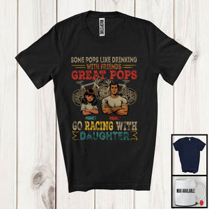 MacnyStore - Personalized Custom Name Great Pops Go Racing With Daughter, Proud Father's Day Family T-Shirt