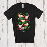 MacnyStore - Personalized Custom Name Group Axolotl Leprechaun; Lovely St. Patrick's Day Shamrocks T-Shirt