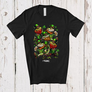 MacnyStore - Personalized Custom Name Group Bearded Dragon Leprechaun; Lovely St. Patrick's Day Shamrocks T-Shirt