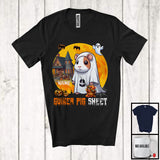MacnyStore - Personalized Custom Name Guinea Pig Sheet, Adorable Halloween Moon Boo Ghost Guinea Pig T-Shirt