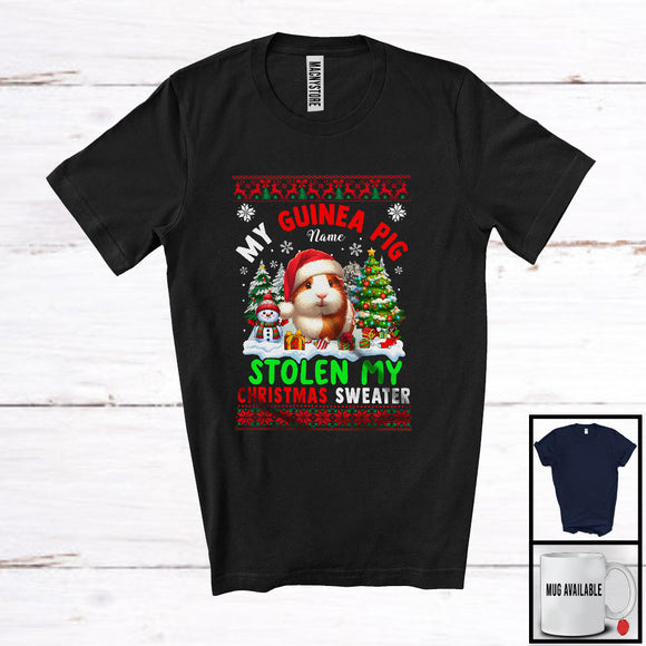 MacnyStore - Personalized Custom Name Guinea Pig Stolen My Christmas Sweater; Amazing X-mas Santa Snow T-Shirt