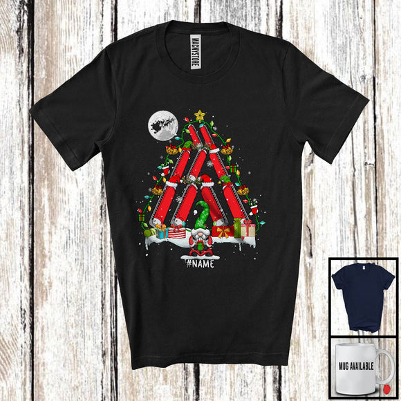 MacnyStore - Personalized Custom Name Harmonica Christmas Tree; Lovely Gnome Musical Instruments Player T-Shirt