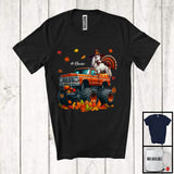 MacnyStore - Personalized Custom Name Horse Turkey On Monster Truck; Joyful Thanksgiving Fall Leaf T-Shirt