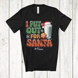 MacnyStore - Personalized Custom Name I Put Out For Santa; Fantastic Christmas Santa Milk; Snowing Family T-Shirt