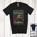 MacnyStore - Personalized Custom Name I'm Not A Zombie I'm A Grandpa; Scary Halloween Family Group T-Shirt