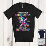 MacnyStore - Personalized Custom Name I'm Ready For Kindergarten; Joyful Back To School Dabbing Unicorn T-Shirt