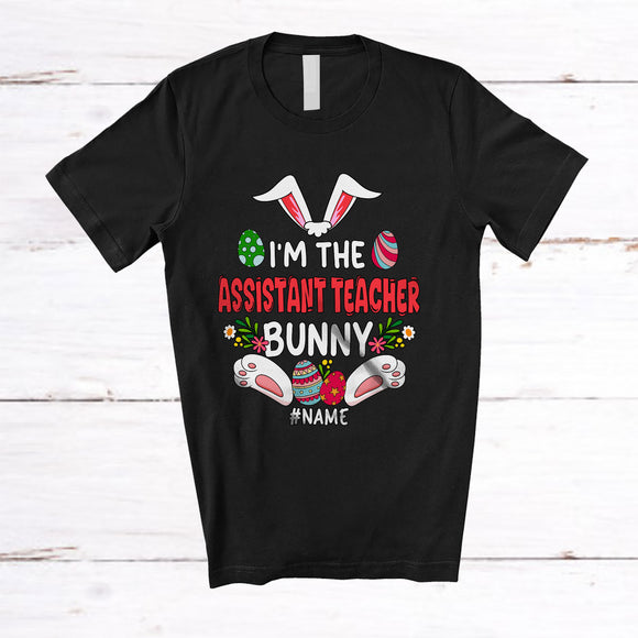 MacnyStore - Personalized Custom Name I'm The Assistant Teacher Bunny; Lovely Easter Eggs Hunting; Jobs T-Shirt