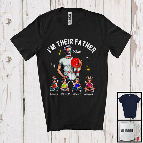 MacnyStore - Personalized Custom Name I'm Their Father, Lovely Father's Day Bowling Player, Sport Family T-Shirt