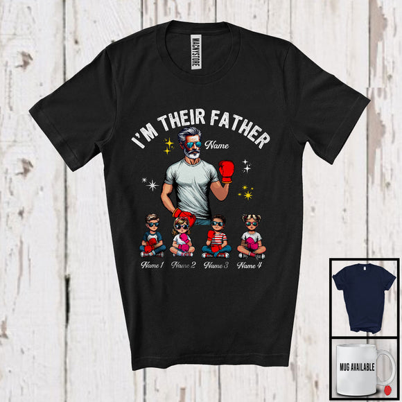 MacnyStore - Personalized Custom Name I'm Their Father, Lovely Father's Day Boxing Player, Sport Family T-Shirt
