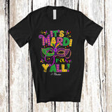 MacnyStore - Personalized Custom Name It's Mardi Gras Y'all; Joyful Mardi Gras Mask Beads; Family Parades T-Shirt