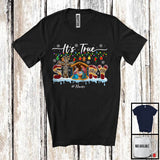 MacnyStore - Personalized Custom Name It's True Story; Amazing Christmas Lights Jesus; Leopard Plaid Cross T-Shirt