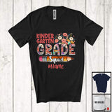 MacnyStore - Personalized Custom Name Kindergarten Squad, Floral Back To School First Day Flowers Pencil Lover T-Shirt