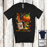 MacnyStore - Personalized Custom Name LOVE Accountant; Happy Thanksgiving Plaid Pumpkin Calculator T-Shirt